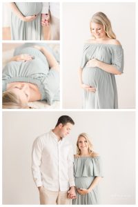Husband and Wife Light and Airy Maternity Studio Photoshoot by Milwaukee Photographer, Meghan Goering Photography
