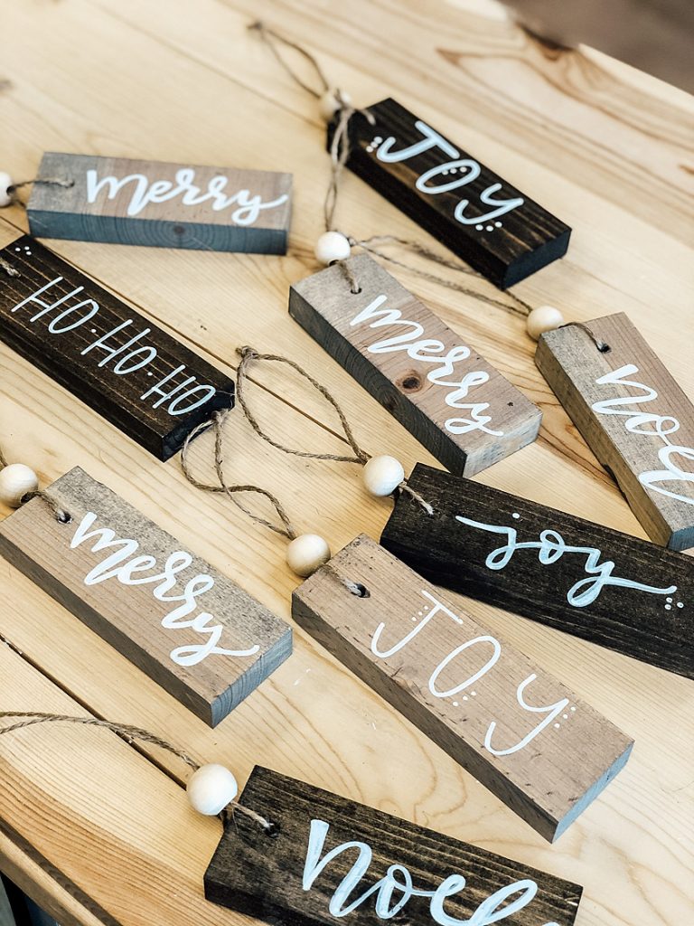 Hand Lettered and Handmade Christmas Ornaments